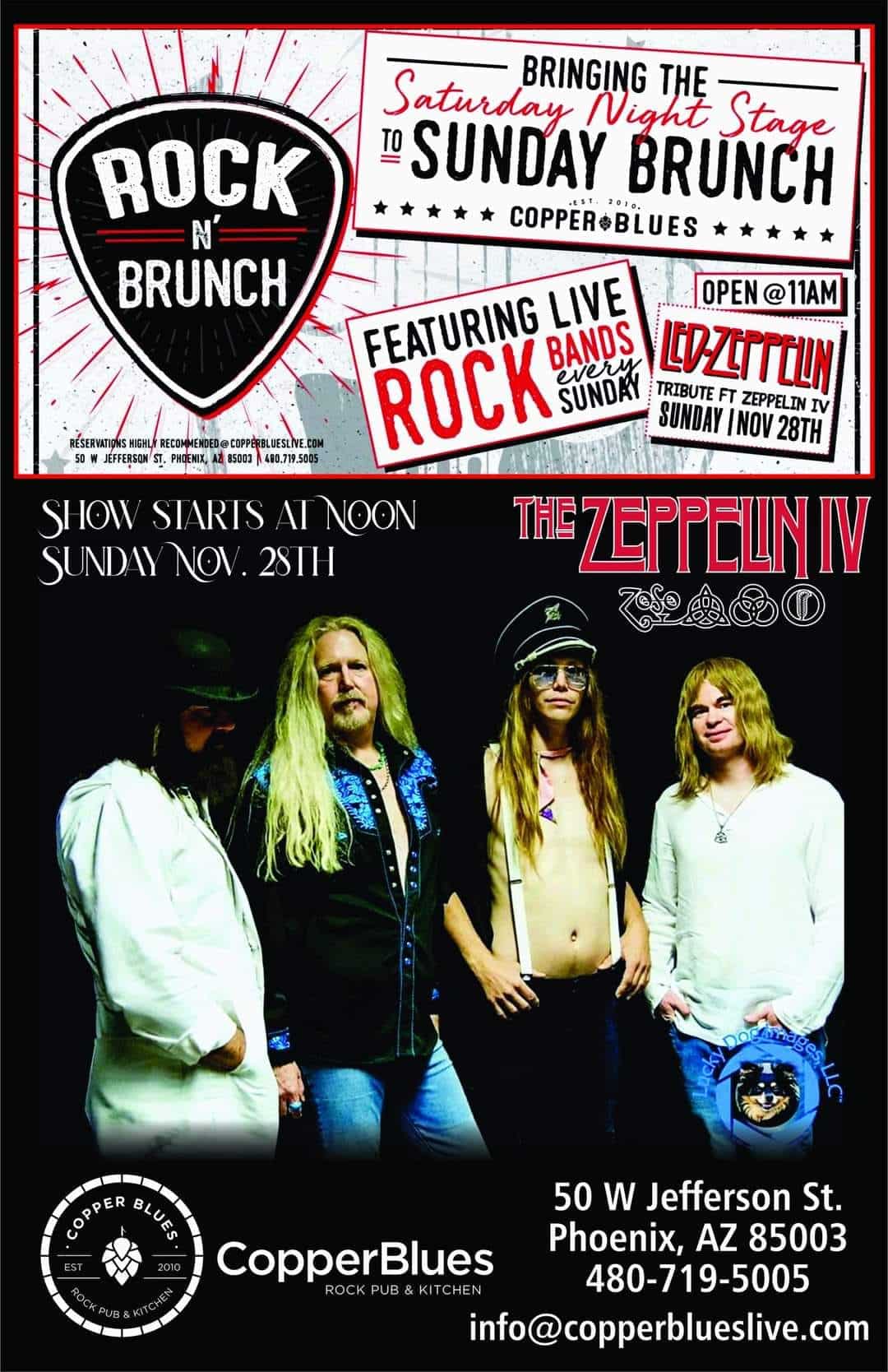 The Zeppelin IV Live Led Zeppelin Experience At Copper Blues Live Downtown Phoenix AZ 11/28/2021