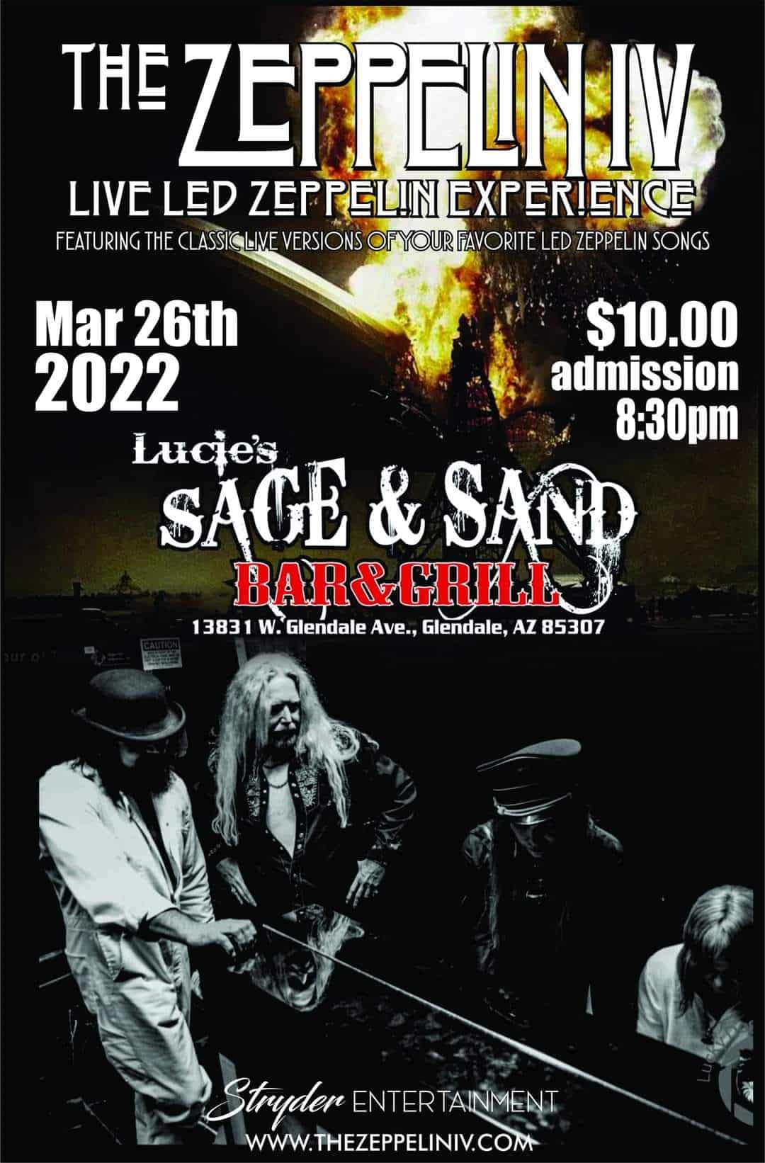 The Zeppelin IV Singer Danny Taylor Pettit & Guitarist Nick Sterling Live Led Zeppelin Experience At Lucies Sage & Sand AZ
