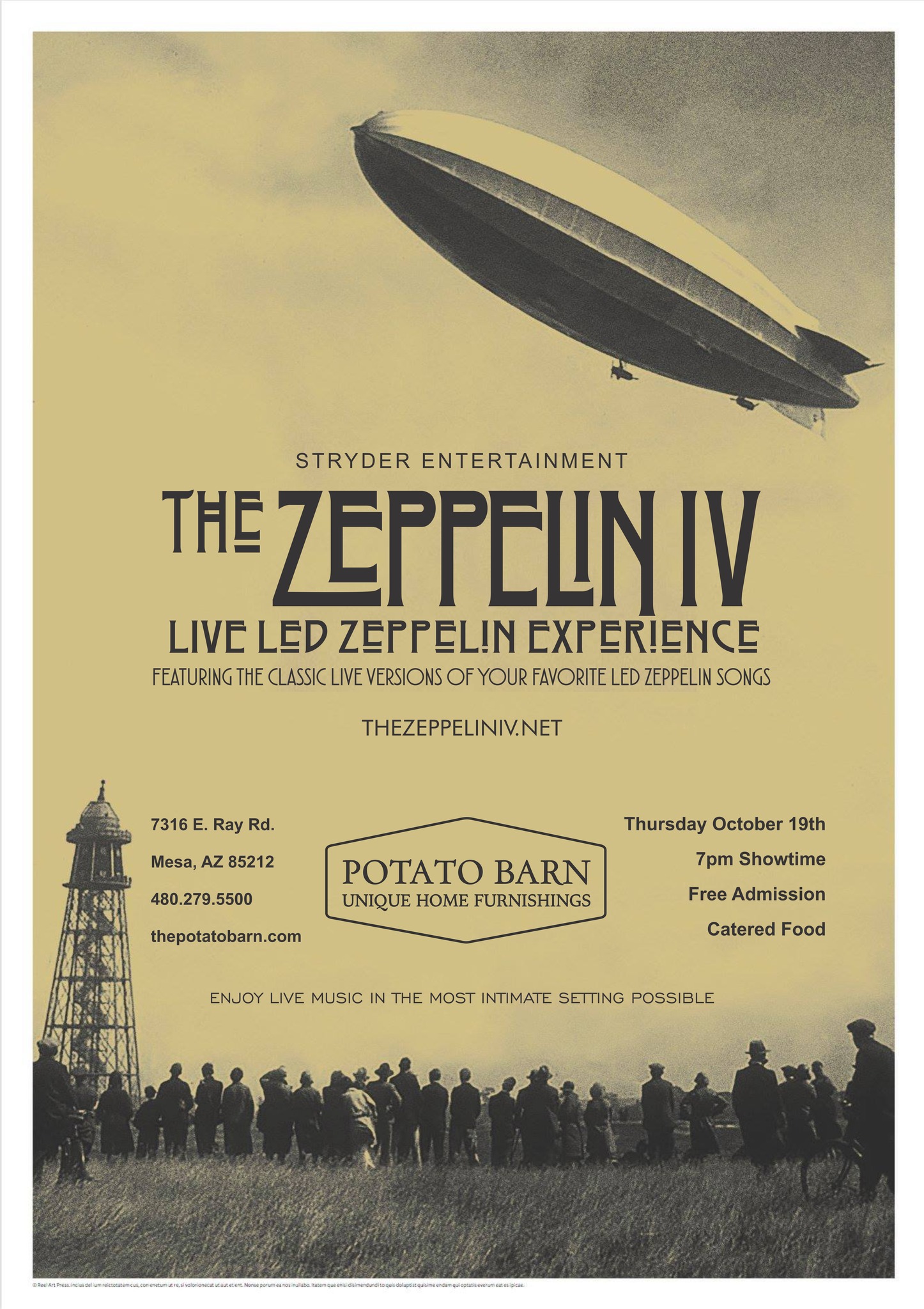 The Zeppelin IV Live Led Zeppelin Experience @ The Potato Barn Free Show!